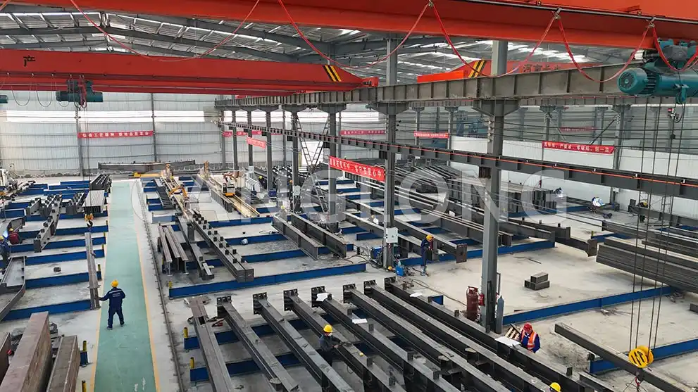 steel structure shot blasting and polishing workshop