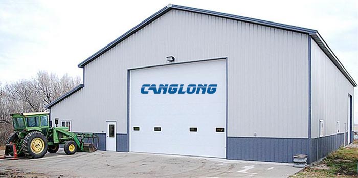 Double Slope Steel Warehouse