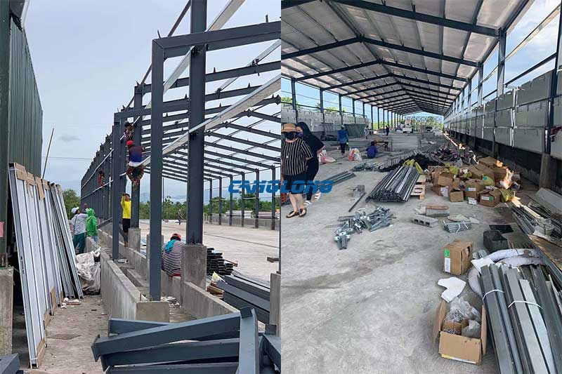 chicken house steel structure installation