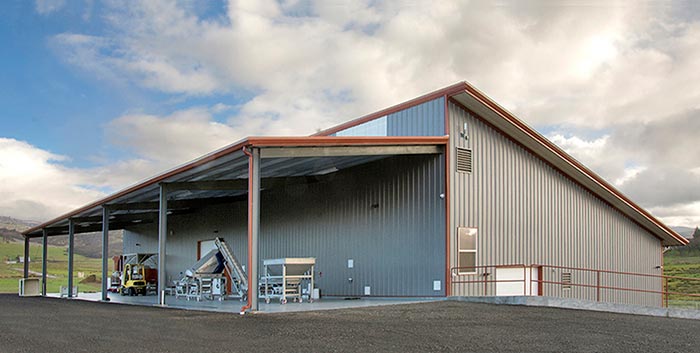 single slope roof steel building