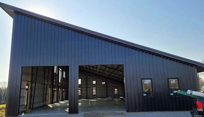 single slope roof steel building