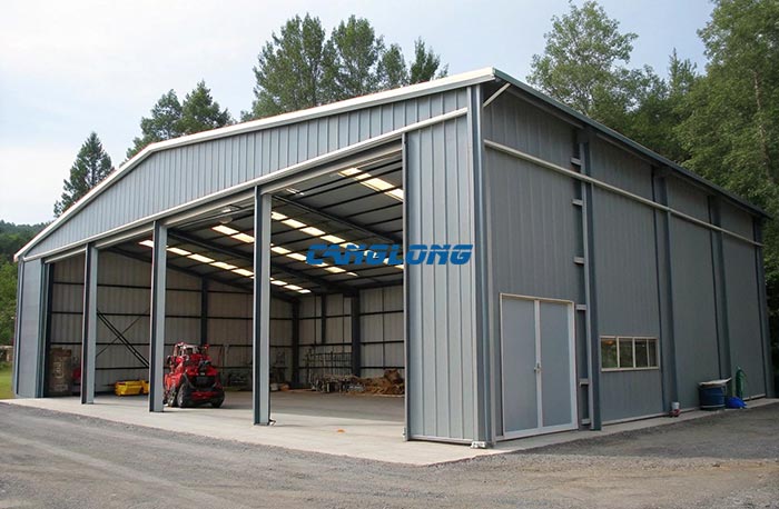 three sided steel structure shed
