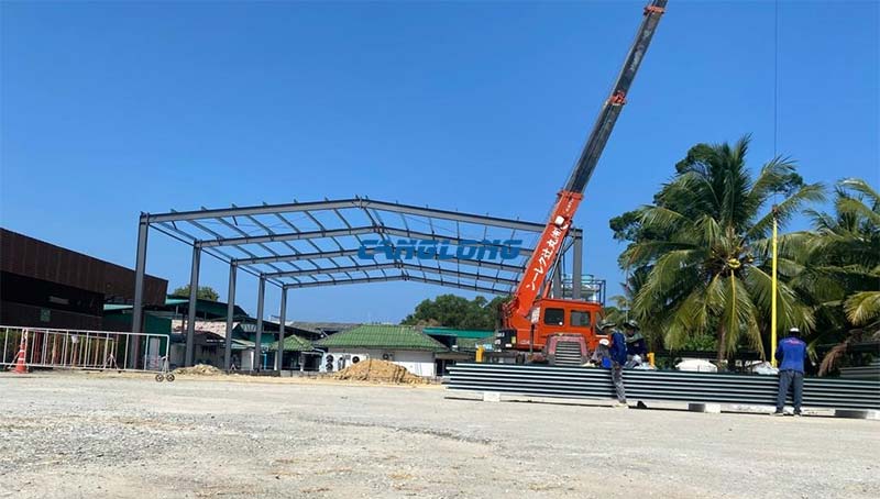 shed steel structure installation