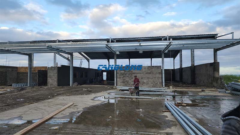 galvanized steel structure warehouse installation