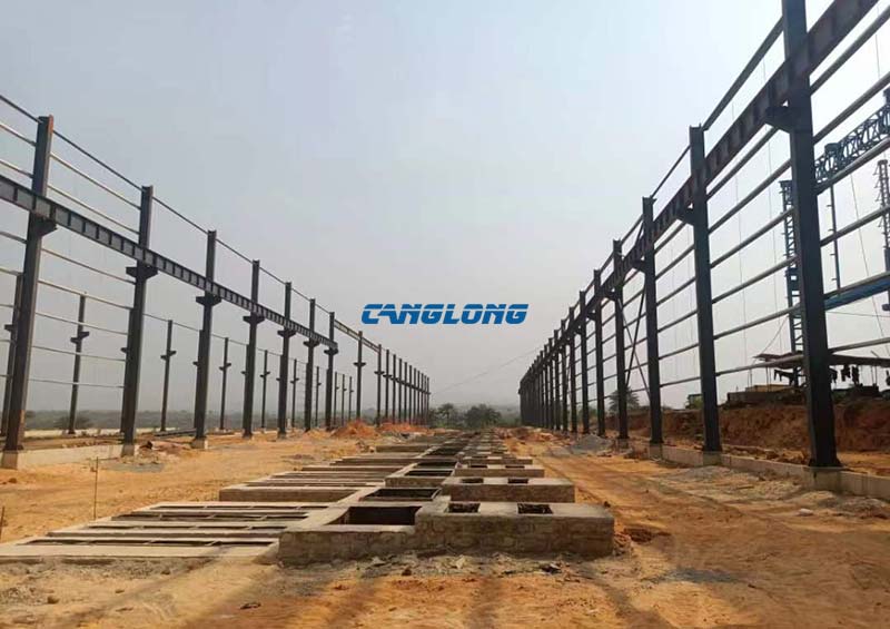 factory building steel structure installation