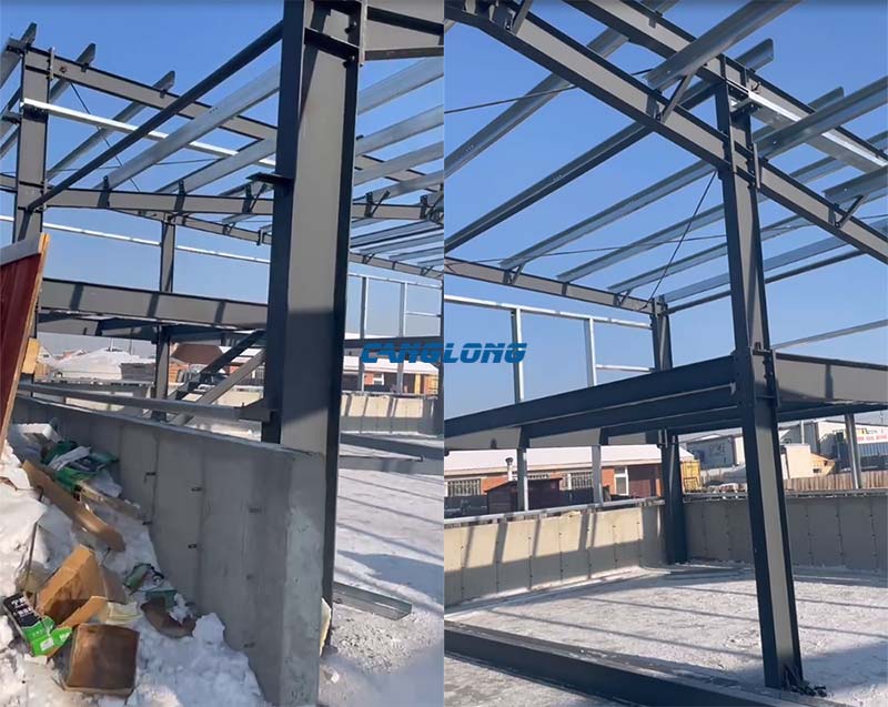 prefab warehouse steel structure installation