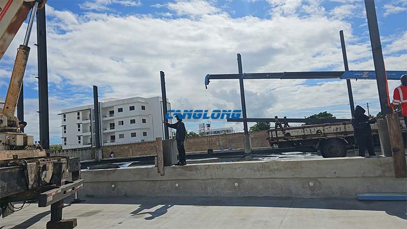 Dominica Cold Warehouse Steel Structure Installation