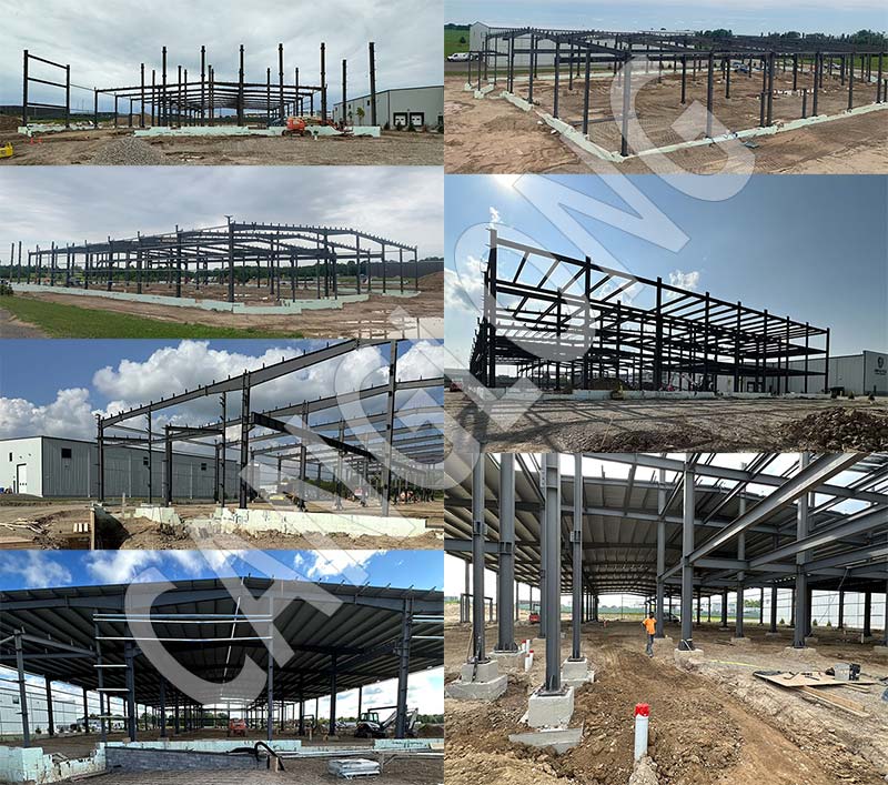 Canada Glass Factory Steel Structure Installation