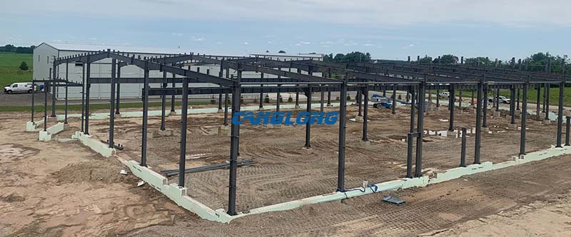 Canada Glass Factory Steel Structure Installation