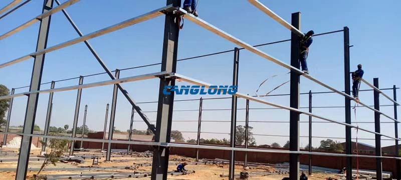 Zimbabwe Truss Warehouse Steel Structure Installation