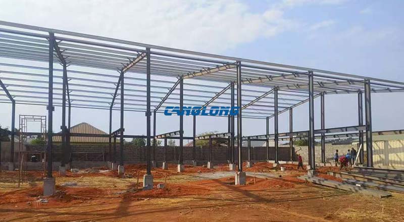 Zambia Mezzanine Warehouse Steel Structure Installation