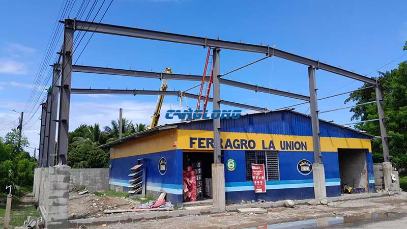 Honduras Grocery Store Steel Structure Installation