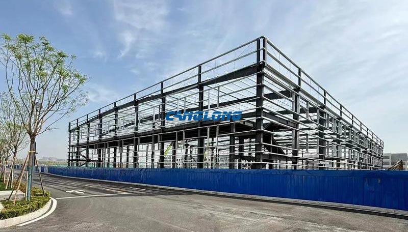 double-story steel structure factory building
