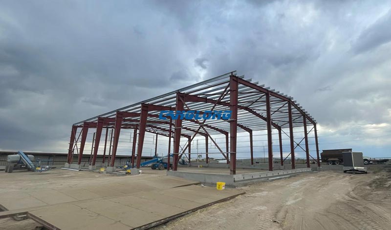 USA Workshop Building Steel Structure Installation
