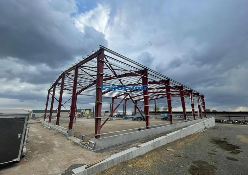 USA Workshop Building Steel Structure Installation