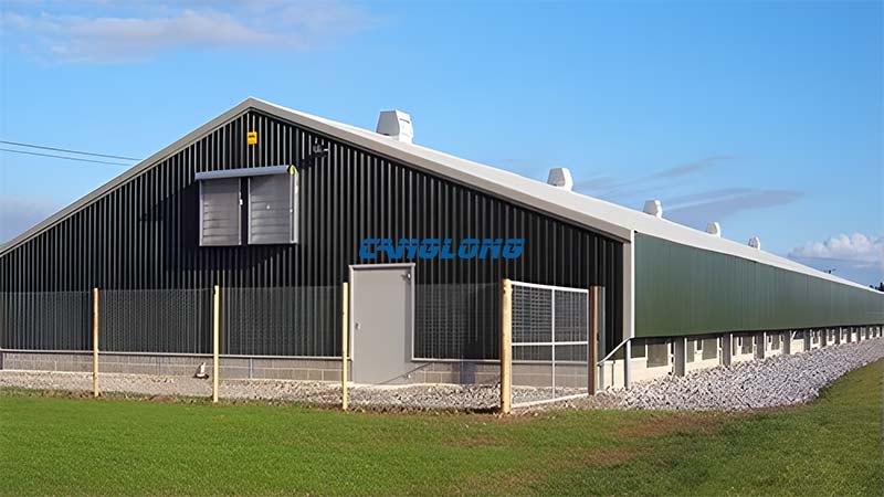 steel-structured sheep barn