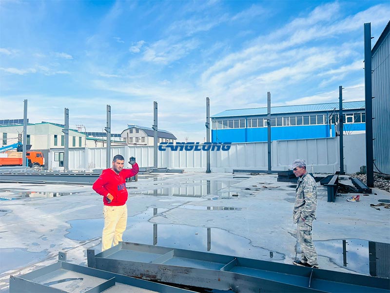 on-site photos of the equipment warehouse installation process in Armenia