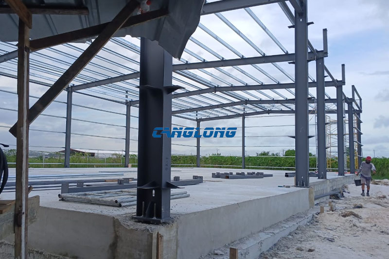 30 m × 15 m layout single-span steel framing system