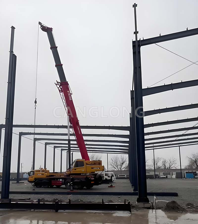 Uzbekistan steel building installation