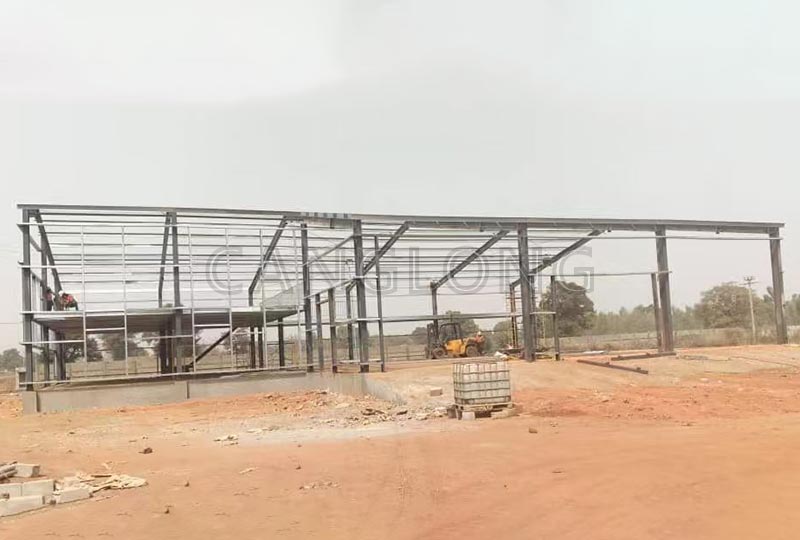 Canglong Steel Structure helps with Burkina Faso parking shed project