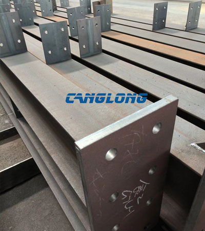 Shot‑blasting machine creating anchor profile for better paint adhesion on steel‑structure components